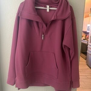 Zella Women's Cowl Neck Ribbed Sweater - Purple